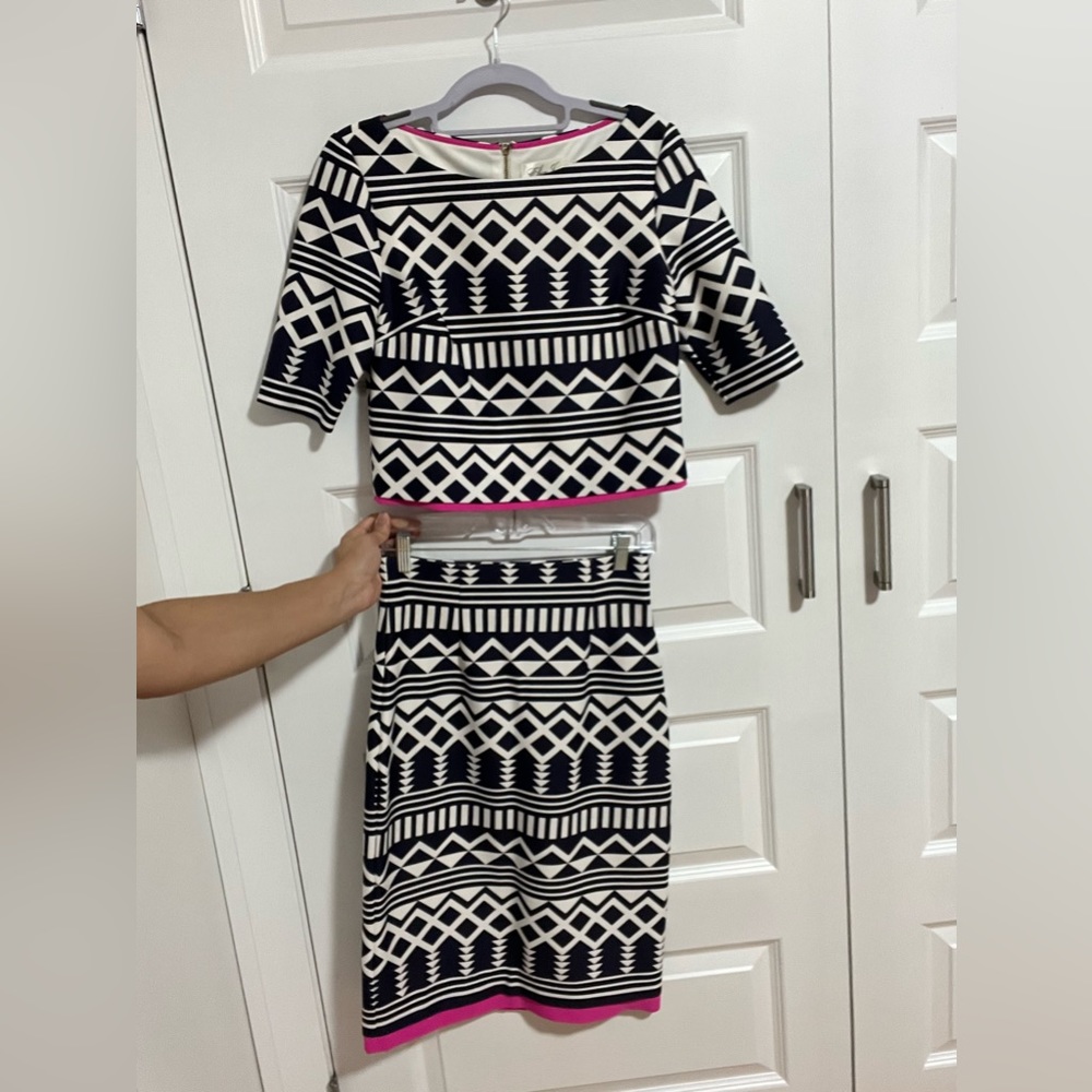 Eliza J geometric 2 piece outfit